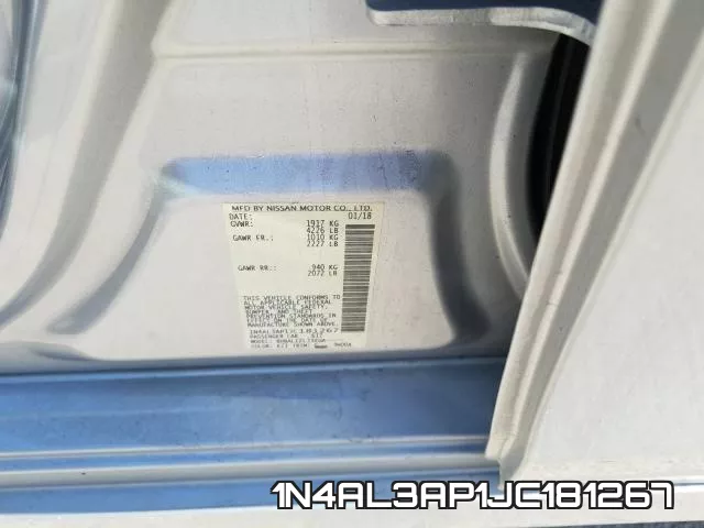 1N4AL3AP1JC181267 фото 2