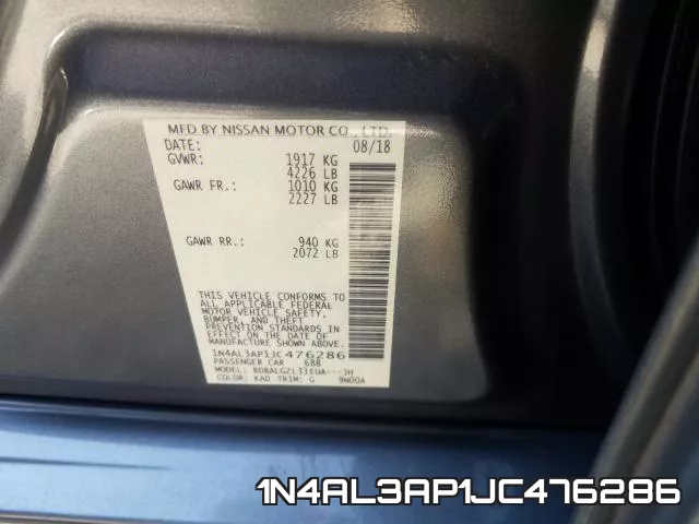 1N4AL3AP1JC476286 фото 2