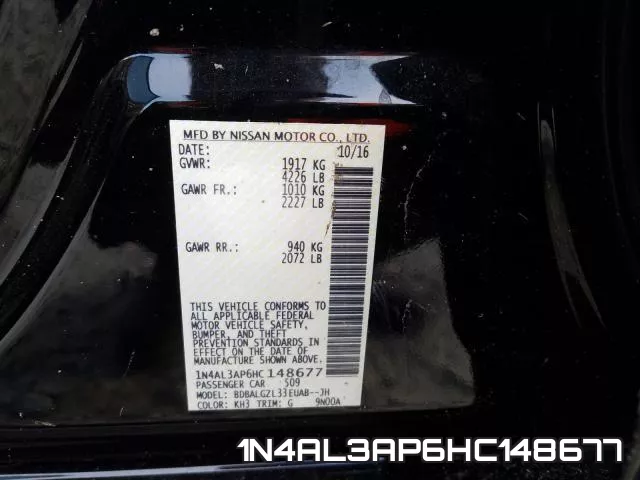 1N4AL3AP6HC148677 фото 2