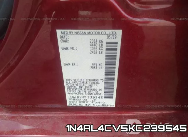 1N4AL4CV5KC239545 фото 9