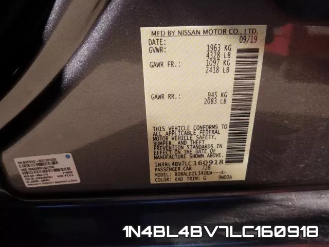 1N4BL4BV7LC160918 фото 2