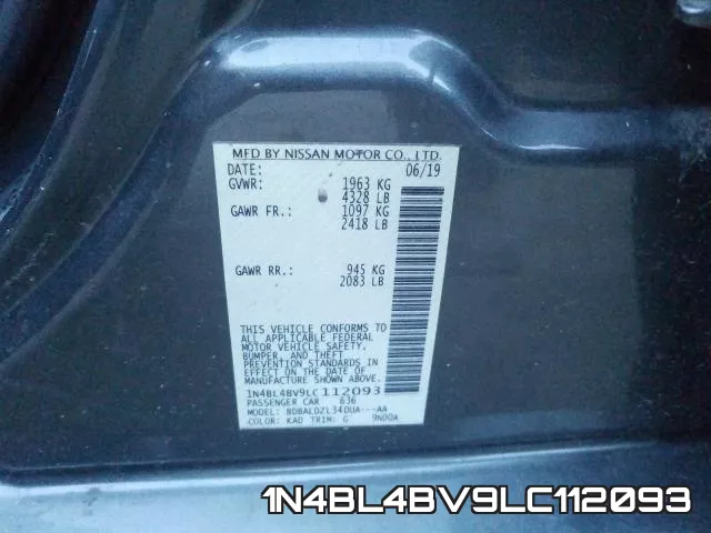 1N4BL4BV9LC112093 фото 2