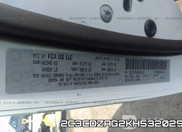 2C3CDZAG2KH532029 фото 10