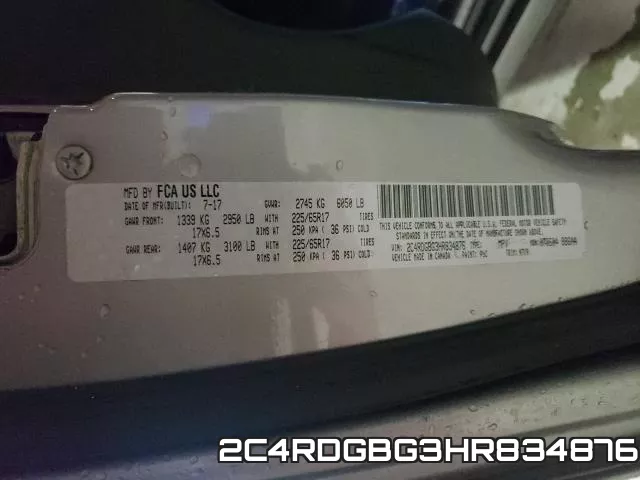 2C4RDGBG3HR834876 фото 2