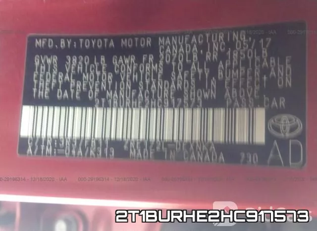 2T1BURHE2HC917573 фото 10