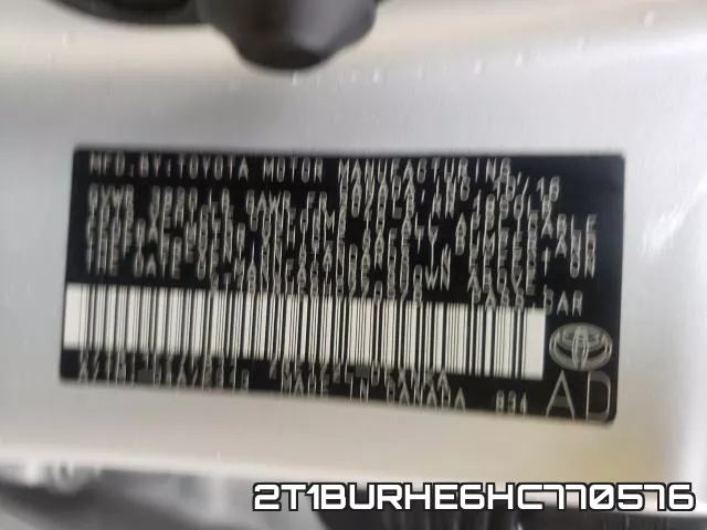 2T1BURHE6HC770576 фото 2