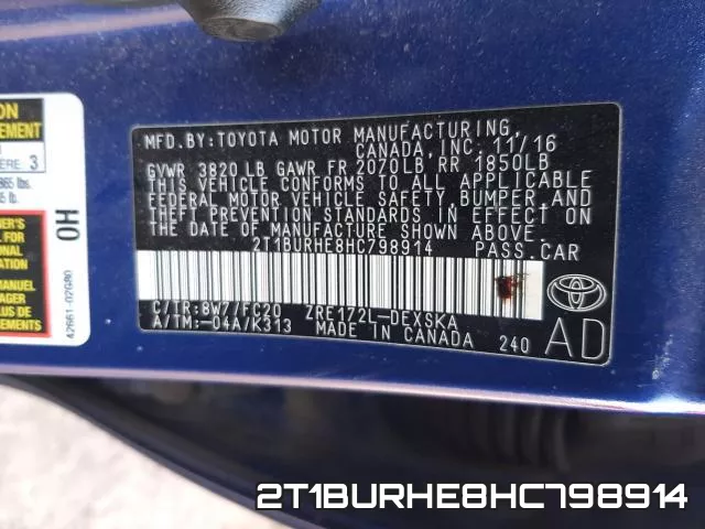 2T1BURHE8HC798914 фото 2