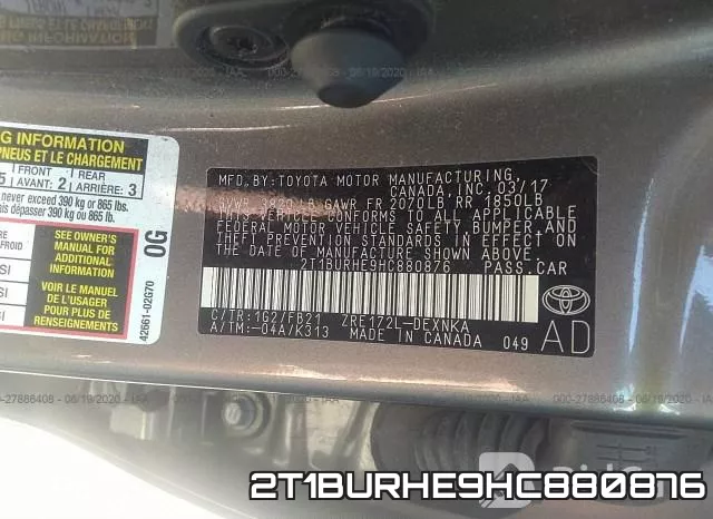 2T1BURHE9HC880876 фото 10