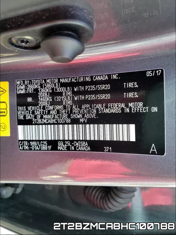 2T2BZMCA8HC100788 фото 2