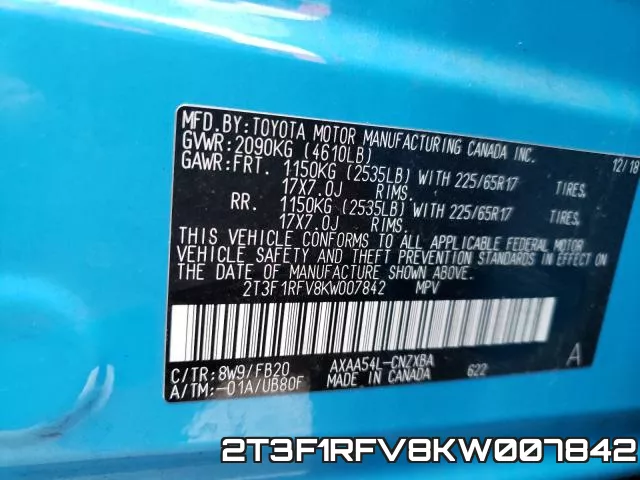 2T3F1RFV8KW007842 фото 2