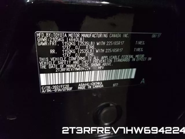 2T3RFREV7HW694224 фото 2