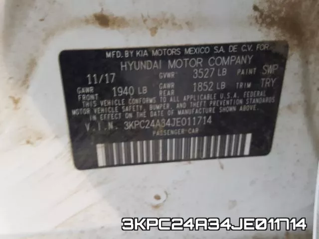3KPC24A34JE011714 фото 2