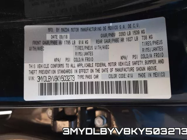 3MYDLBYV8KY503273 фото 2