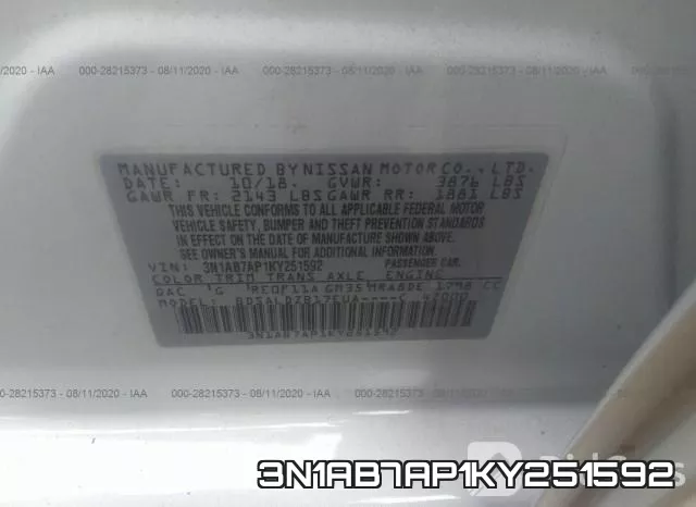 3N1AB7AP1KY251592 фото 10