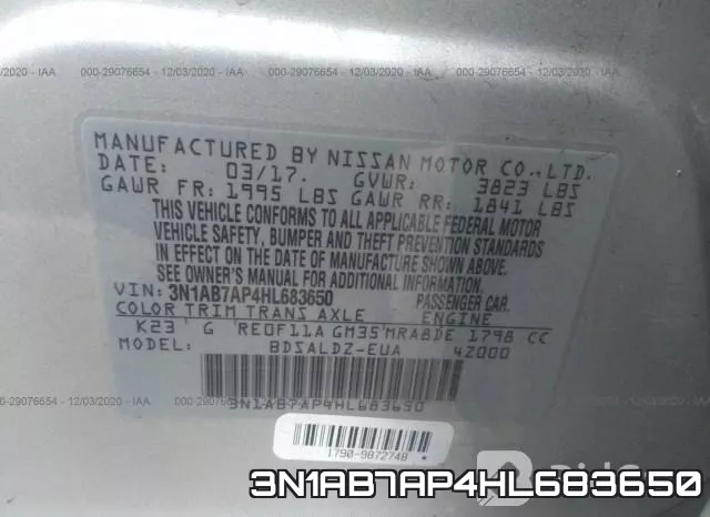 3N1AB7AP4HL683650 фото 10
