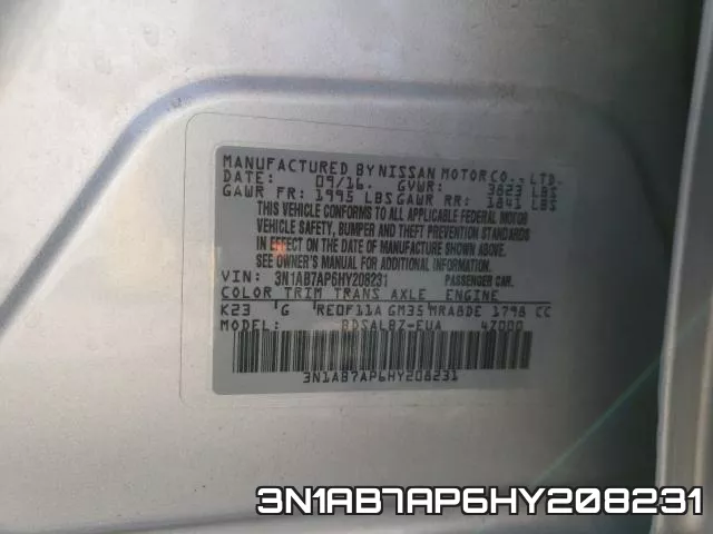 3N1AB7AP6HY208231 фото 2