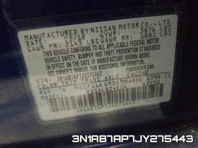 3N1AB7AP7JY275443 фото 2