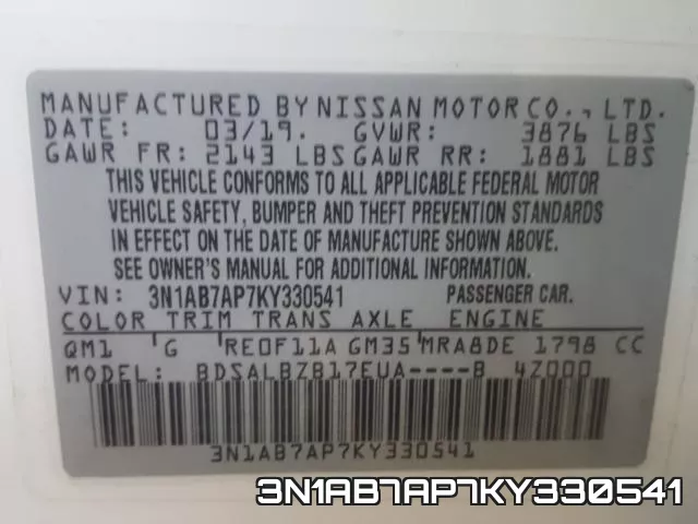 3N1AB7AP7KY330541 фото 2