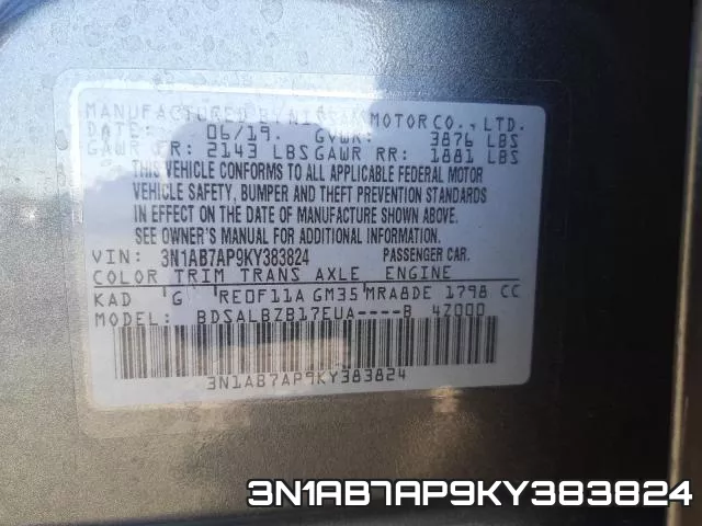 3N1AB7AP9KY383824 фото 2