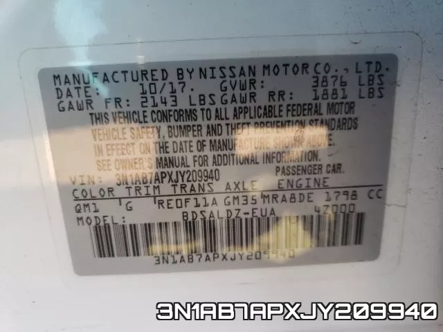 3N1AB7APXJY209940 фото 2