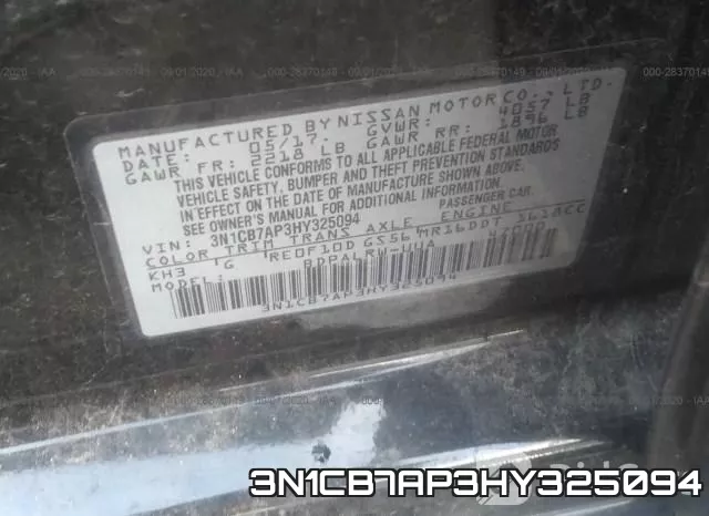 3N1CB7AP3HY325094 фото 9