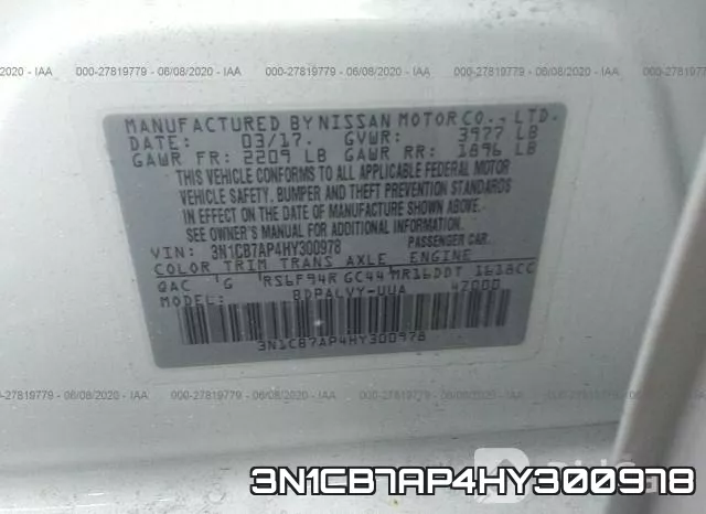 3N1CB7AP4HY300978 фото 9