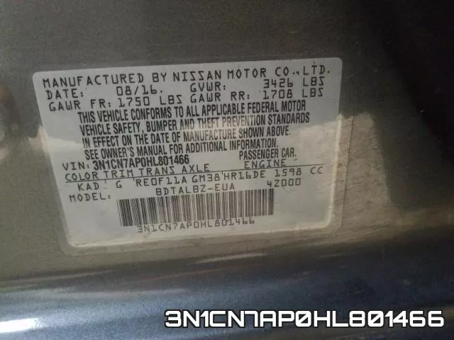 3N1CN7AP0HL801466 фото 2