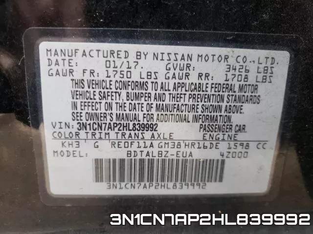 3N1CN7AP2HL839992 фото 2