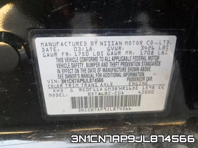 3N1CN7AP9JL874566 фото 2