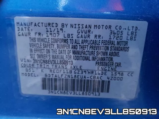 3N1CN8EV3LL850913 фото 2