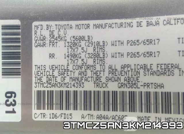 3TMCZ5AN3KM214393 фото 9