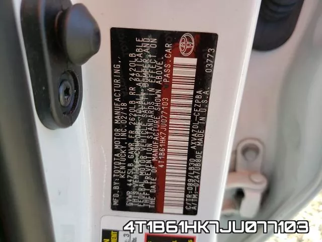 4T1B61HK7JU077103 фото 2