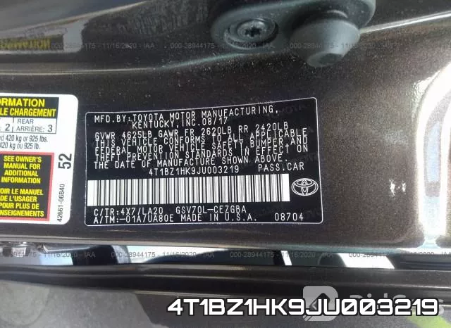 4T1BZ1HK9JU003219 фото 8