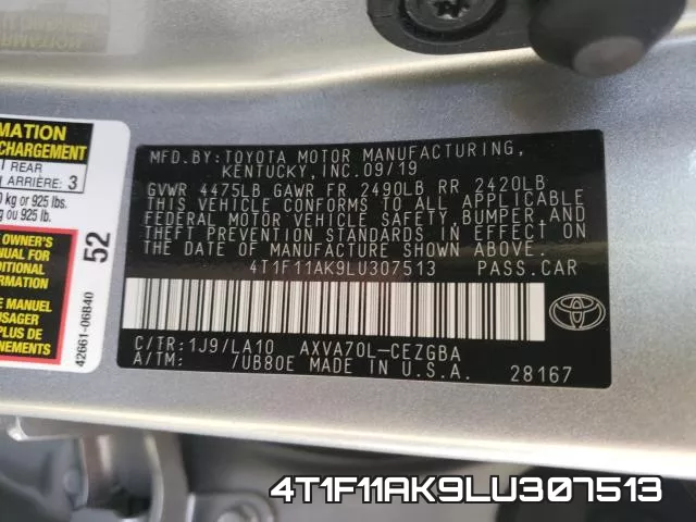 4T1F11AK9LU307513 фото 2