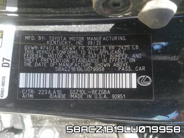 58ACZ1B19LU079958 фото 2