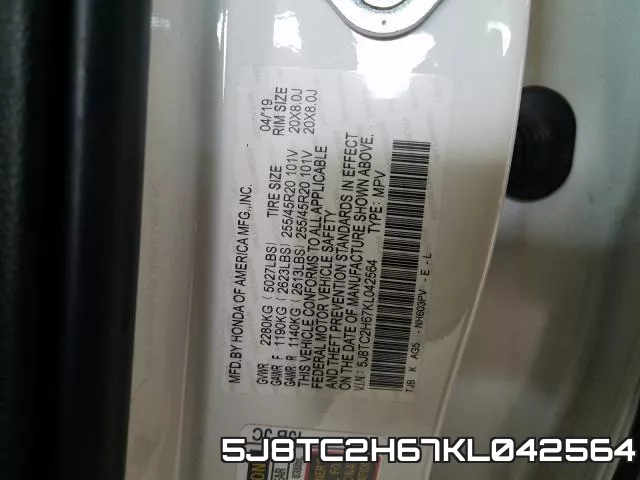 5J8TC2H67KL042564 фото 2