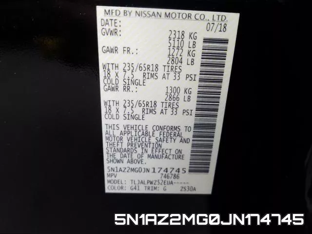5N1AZ2MG0JN174745 фото 2