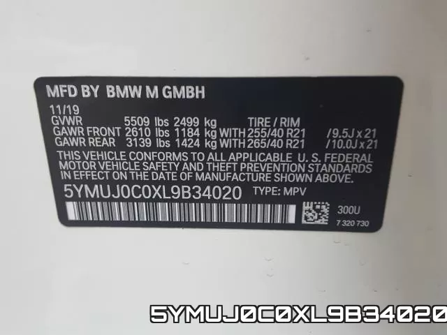 5YMUJ0C0XL9B34020 фото 2