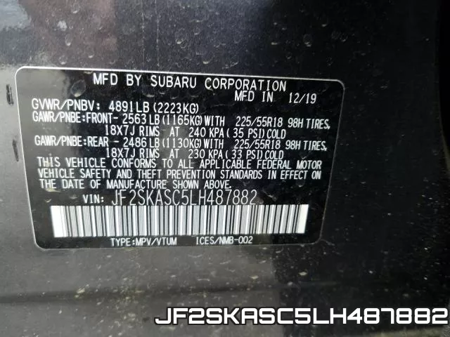 JF2SKASC5LH487882 фото 2