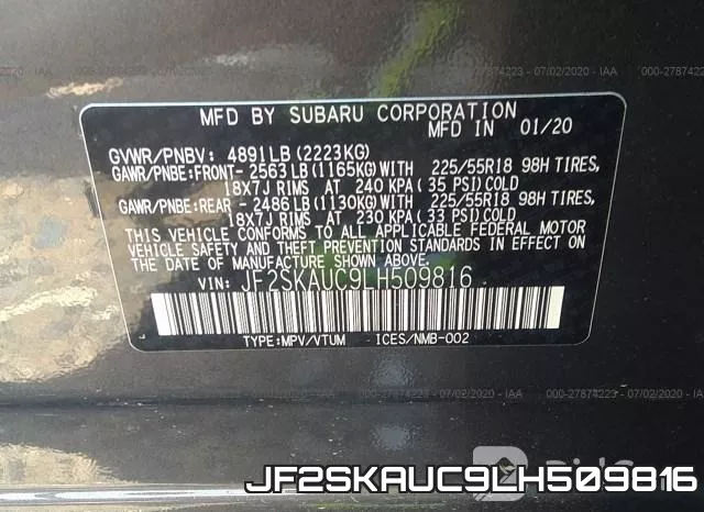 JF2SKAUC9LH509816 фото 10