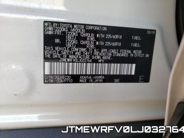 JTMEWRFV0LJ032764 фото 2
