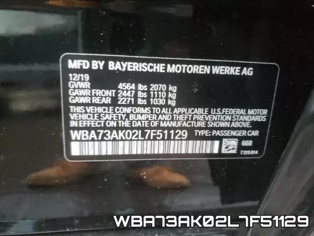 WBA73AK02L7F51129 фото 2