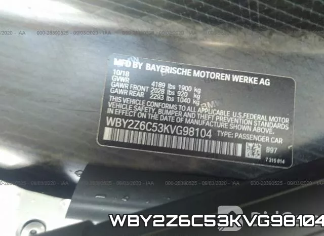 WBY2Z6C53KVG98104 фото 9