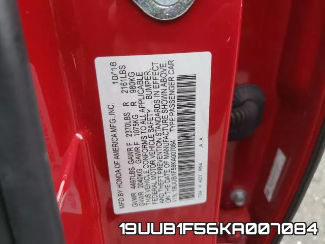 19UUB1F56KA007084 фото 2