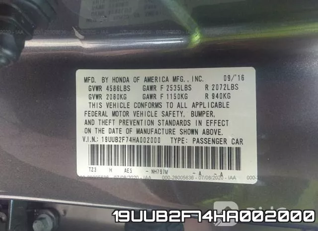 19UUB2F74HA002000 фото 8
