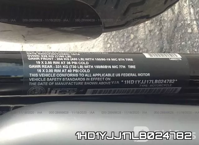 1HD1YJJ17LB024782 фото 2