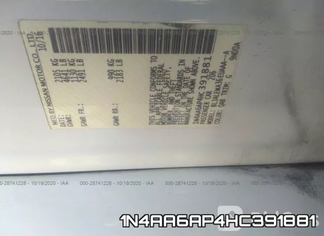 1N4AA6AP4HC391881 фото 10