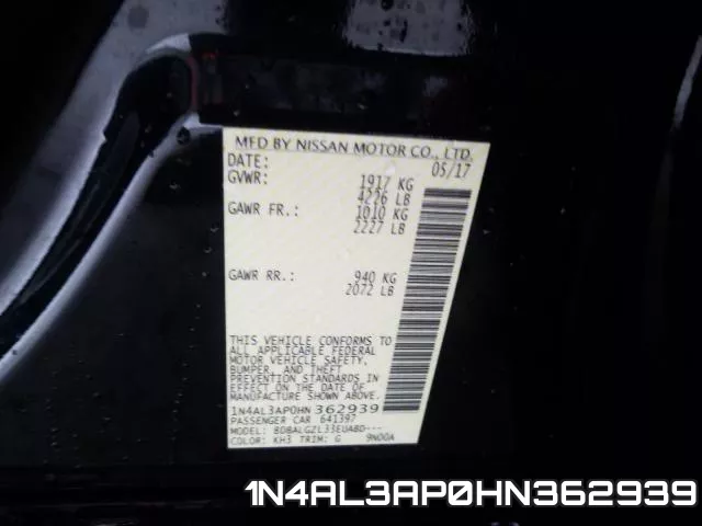 1N4AL3AP0HN362939 фото 2
