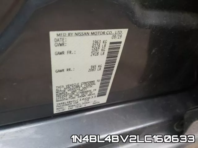 1N4BL4BV2LC160633 фото 2