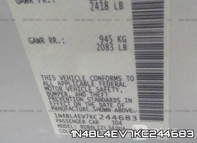1N4BL4EV7KC244683 фото 9